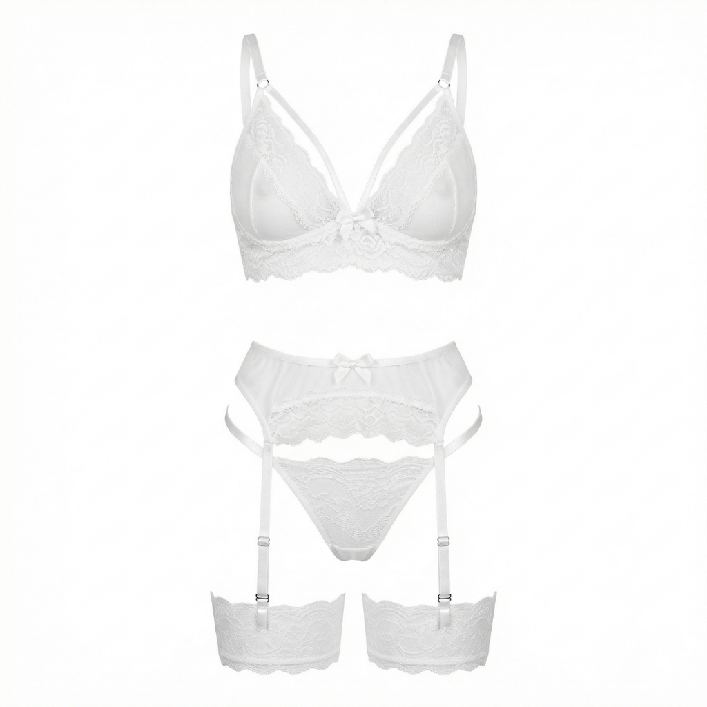 Beyaz Dantelli Fantazi Jartiyer Takımı