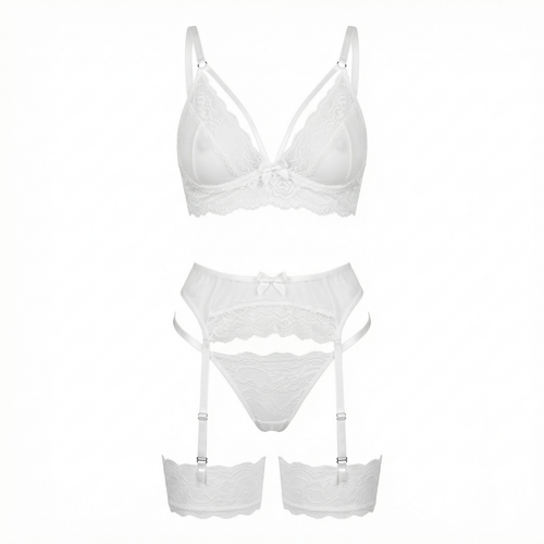 Beyaz Dantelli Fantazi Jartiyer Takımı