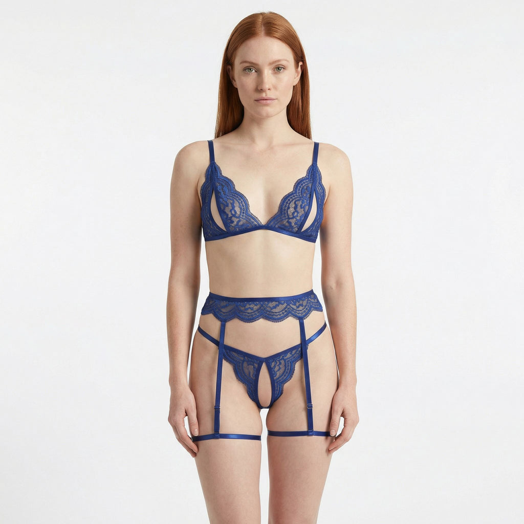 Royal Night Açık Detaylı Dantel Jartiyer Takımı