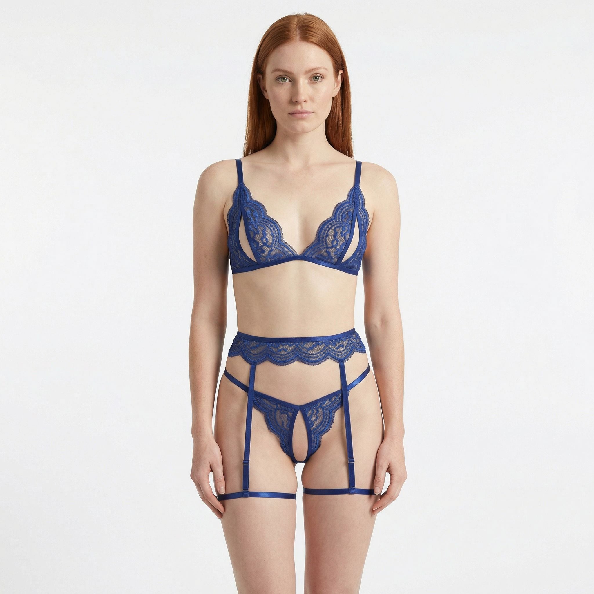 Royal Night Açık Detaylı Dantel Jartiyer Takımı