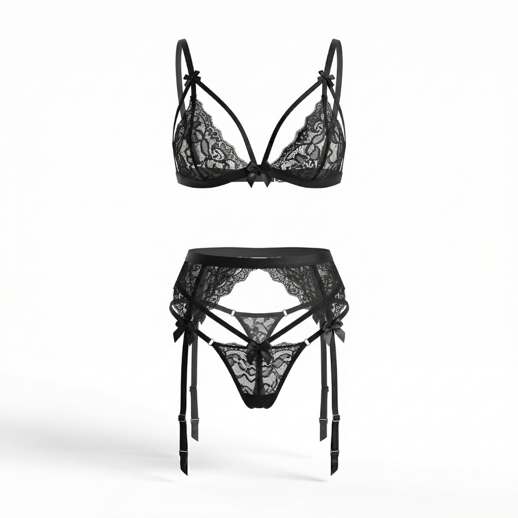 Midnight Desire Dantel Jartiyer Takımı