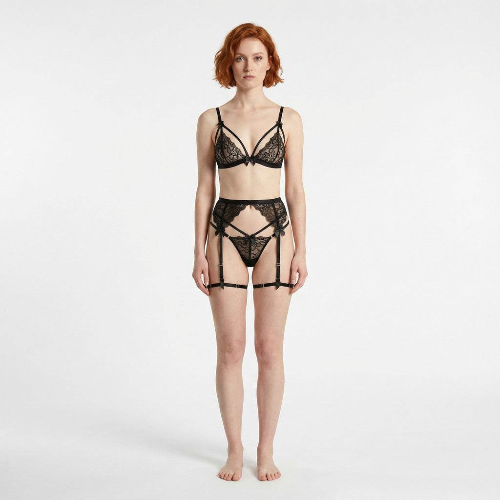 Midnight Desire Dantel Jartiyer Takımı